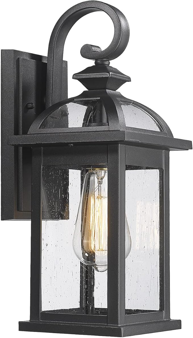 Darkaway Outdoor Lights Fixtures Wall Mount Outdoor Wall Sconce with Seeded Glass Waterproof Outside Exterior Lighting Fixture for House Front Porch Patio (1 Pack)