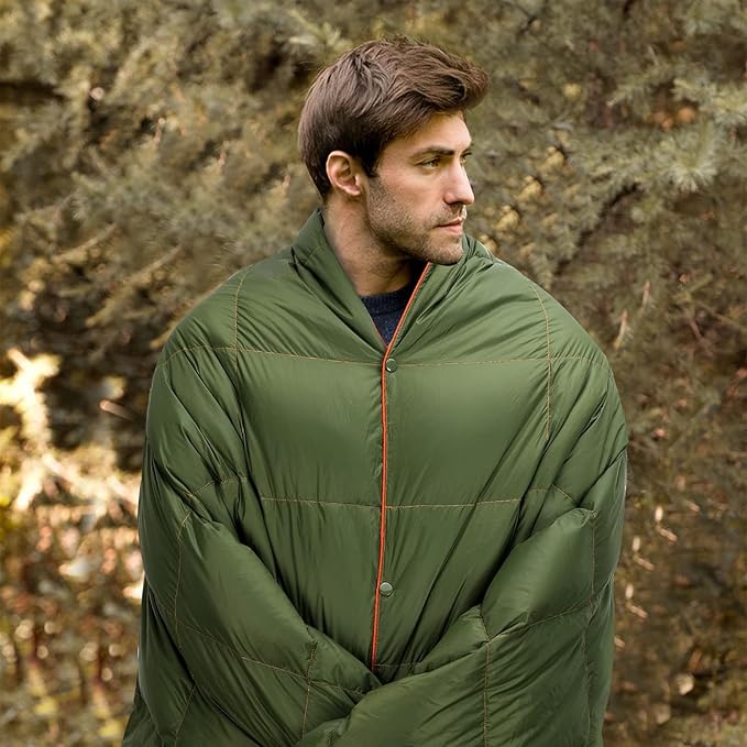 Down Blanket Camping Quilt - Lightweight Packable Puffy Wearable Water Resistant Backpacking Quilt for Outdoor Camping Travel and Hiking