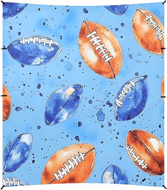 Tile Red Blue Football Tile Pattern Camping Sun Shelter Beach Tent Portable Beach Sun Shade Outdoor Canopy for Camping Trips Fishing Picnic