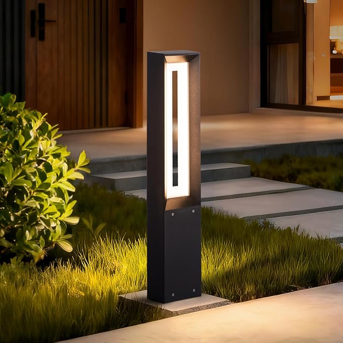 Outdoor Path Light 31.5 Pathway Walkway Lights Hard Wired Waterproof Landscape LED Bollard Lighting Yard Lawn Lamp 3000K Ground Lantern Outside for Garden Sidewalk Patio Decoration