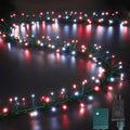 LAMPHOME 500 LED String Lights Outdoor 16 Modes Plug in Twinkle Fairy Lights for Bedroom 46ft 500LED Christmas Lights Cluster Lights Outdoor Waterproof Red&ampWhite Bulb