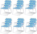 S AFSTAR Beach Chair Set of 6 Portable Folding Chairs with Stable Steel Frame &amp Comfort Armrest Load Bearing Up to 265 LBS Lightweight Lawn Chairs 6 PCS Camping Chairs for Outside Outdoor (Blu