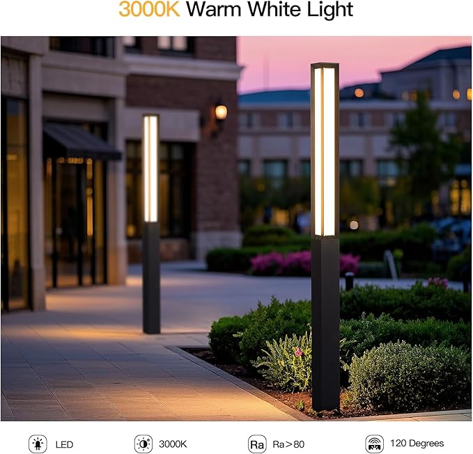 Path Light 92 Pathway Lights Wired Outdoor Modern Landscape LED Bollard Driveway Lighting IP65 Waterproof Aluminum High Voltage Floor Lamp for Walkway Lawn Patio Yard Garden Decoration
