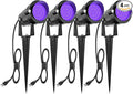 ZUCKEO Outdoor Blacklight Spotlight LED Spot Black Light with US Plug 15W IP66 Landscape Black Lights Fixtures for Glow Party Body Paint Fluorescent Poster Yard Garden House Decorating(4Pack)