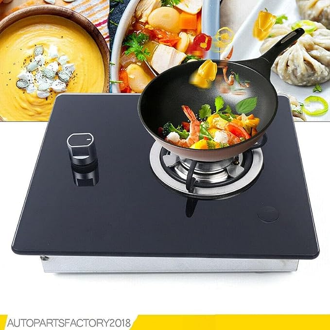 Propane Gas Cooktop Single Burner Stove portable Camping Stove L-P-G 1800W Tempered Glass Gas Hob Cooker with Knob-Control for RV Outdoor Kitchen Boat Caravan Camper