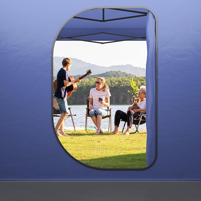 Camping Cube Side Tent for 10x10 Pop Up Canopy Waterproof Gazebo Room with Mesh Windows Easy Setup Canopy Side Tent for Family Camping Market Booth Backyard Use (Canopy Not Included)