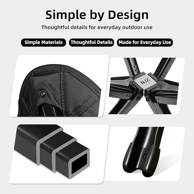 Lightweight Folding Camping Chair — Compact &amp Easy to Use Portable Chair for Everyday Outdoor Comfort Beach Camping Travel &amp Backyard