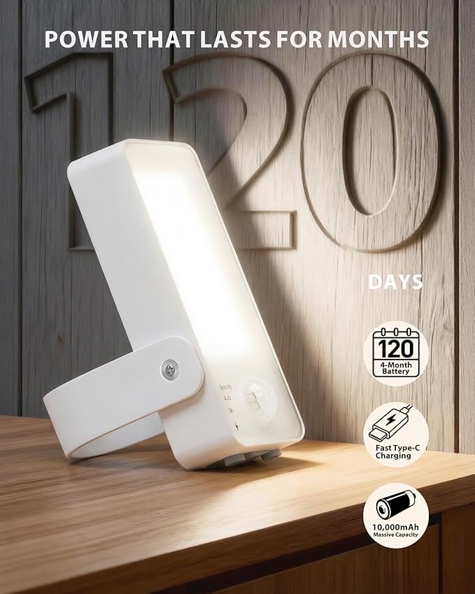 Battery Motion Sensor Light Outdoor Motion-Sensing Security Light with Remote Control 10000mAh 600 Lumens IP65 Waterproof Ideal for PorchesGaragesYards (White 1 Pack)