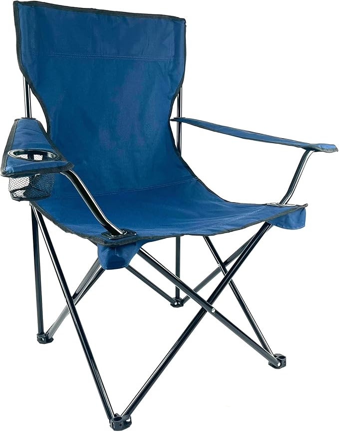 E-Z Living Folding Portable Outdoor Camping Chair[Large] (Navy Blue)