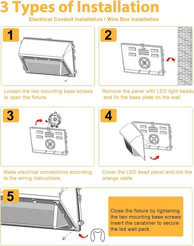 LED Wall Pack Light 60W 7800lm with Dusk to Dawn Photocell 5000K Daylight Wall Pack Outdoor Light Repalces 600W HPS/HID Light IP65 Waterproof for Stadium Yard Buildings Parking Lots