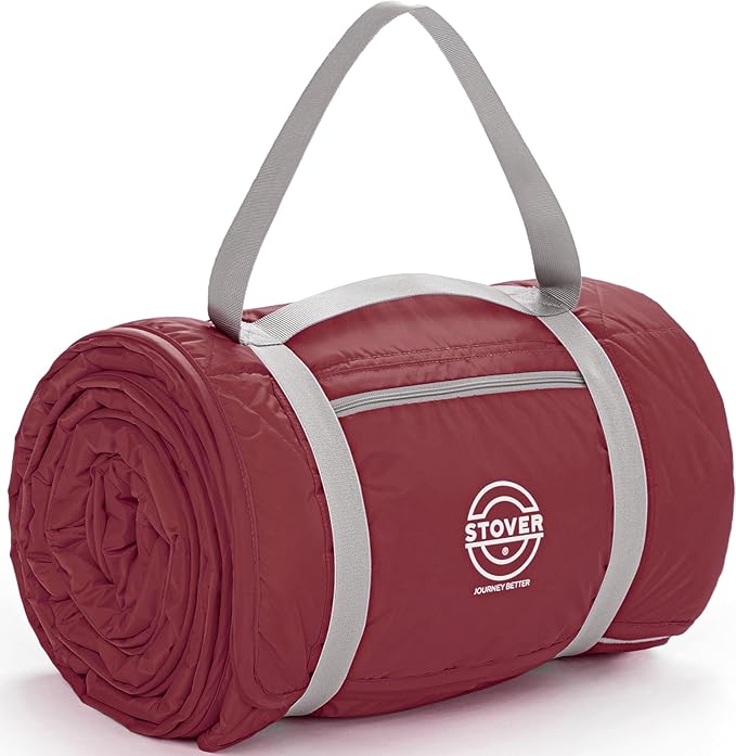 STOVER Large Waterproof Outdoor Stadium Blanket- Extra Thick Soft Fleece Camping Blanket for Travel Picnics Sports 79x55 Warm Windproof Sand-Proof Lightweight Packable (Game Day Crimson)