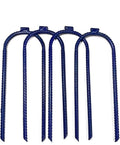 Moonmama Ground Stakes Steel Rebar Stakes Tents Nails Heavy Duty Garden Stake Ground Anchor Pegs U Shaped Metal Fences Stake for Trampolines Camping Canopies Sheds Swing Sets 10inch 10ge