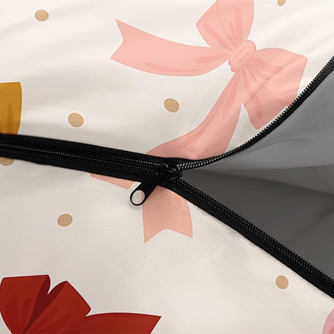 Colorful Bow Sleeping Bag 3 Season Warm Cool Weather Hand Drawn Bow Camping Sleeping Bag for Adult Cute Bowknot Camping Backpacking for Outdoor Traveling Hiking Hunting Gear Equipment