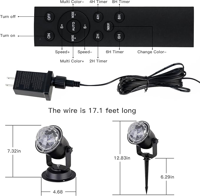 Hekation Christmas Halloween Outdoor Projector Lights 15 Colors Water Wave Ocean Effect Night Light Waterproof Yard Decorations With Remote and Timing