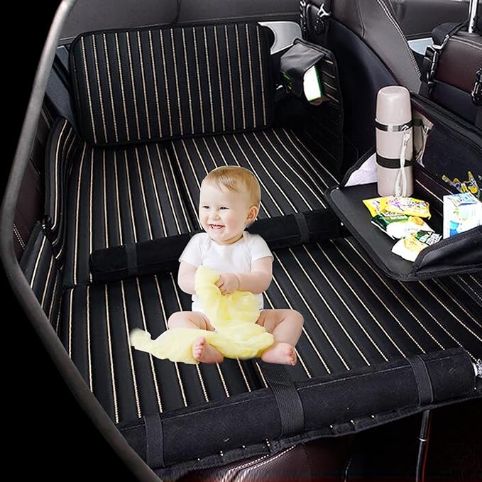 Heart Horse Non-Inflatable Car Mattress - Folding SUV Truck Back Seat Mattress for Travel Camping and Large Dog Car Seat Cover (with Adjustable Bracket)