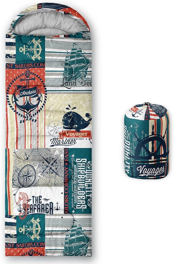 Kids Sleeping Bag for Boys GirlsBohemian Cowboy Print-Lightweight Warm Portable Outdoor Indoor-Waterproof Cold Weather Resistant Sleeping Bag for Camping Hiking