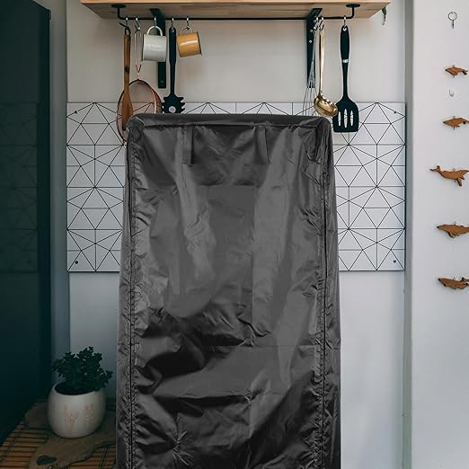 Bread Pan Rack Cover 210d Oxford Cloth Dustproof Protective Cover for Bakery Single Rack 59x72x163cm Black with Zipper for Kitchen Baking Storage