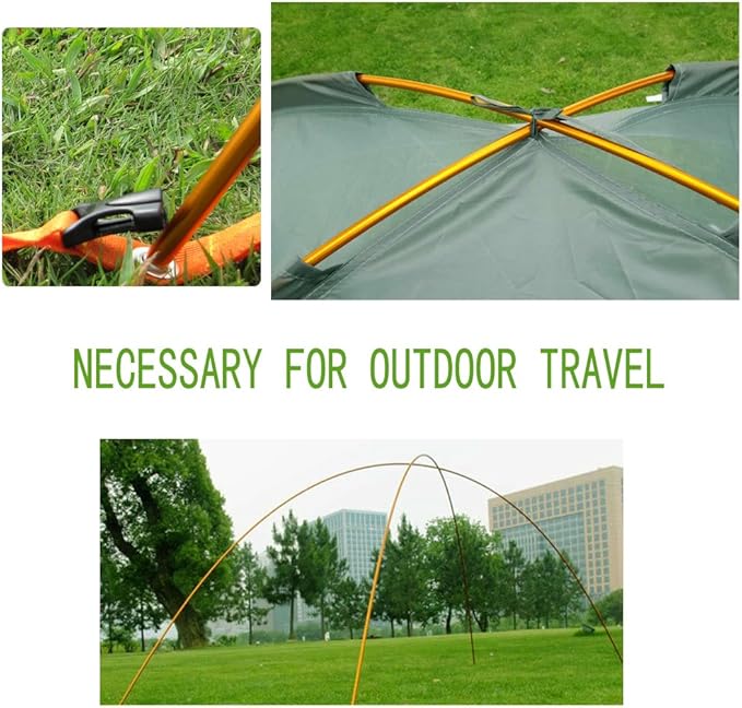 Tent Poles Replacement Lightweight Tent Pole Repair Kit -24 Sections Aluminum Alloy Anti- Windproof Tent Poles Awning Poles for Outdoor Camping