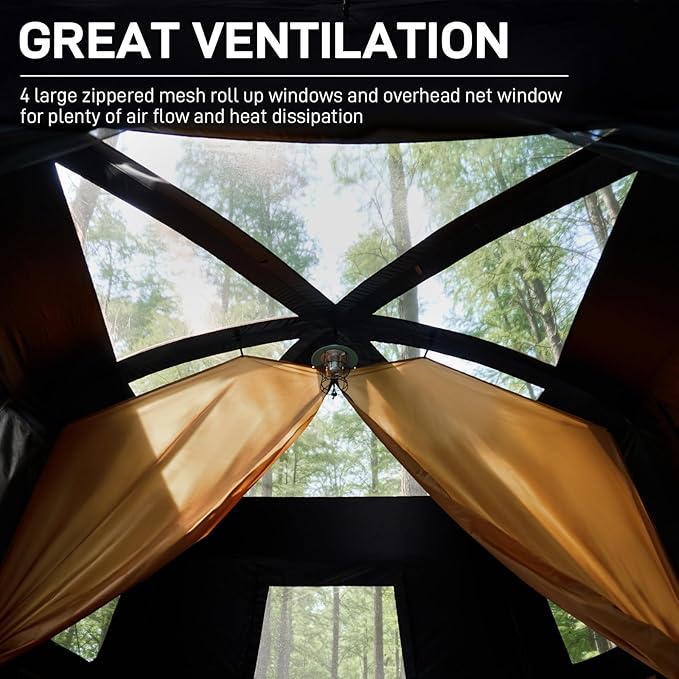 EVER ADVANCED 10 Person Camping Blackout Design Tent Multi Room Tent for Family Large Tents with Rainfly and Carry Bag 2 Doors Water-Resistant 14ft x 10ft x 84in
