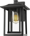 Beionxii Outdoor Wall Mount Light Dusk to Dawn Exterior Light Fixture Outside Lights for House Porch Patio Black Cast Aluminum w/Clear Glass (13.5 x 9) - A197W-1PK