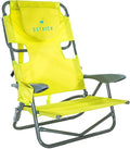 Ostrich the Heavy-Duty Backpacker Portable Beach Chair w/Face Hole Adjustable Lounge Chair w/Face Opening Cup Holder &amp 325lb Capacity Lime Green