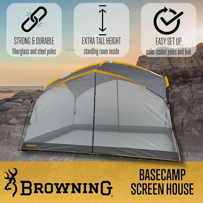Browning Camping Basecamp Screen House 12 x 10 feet Mesh Wall Shelter