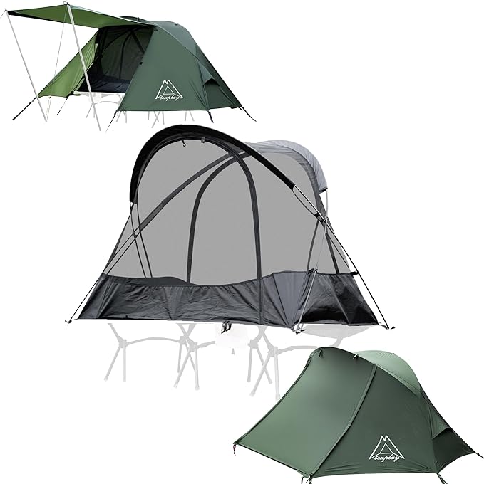 TENPLAY Cot TentCamping TentBackpacking Tent3 Way TentSolo Tent1 PersonQuick Setup70D Nylonpu5000mmUV Cut7001 AluminiumUltralightCompactOuterdoorHikingTravelMountaineering