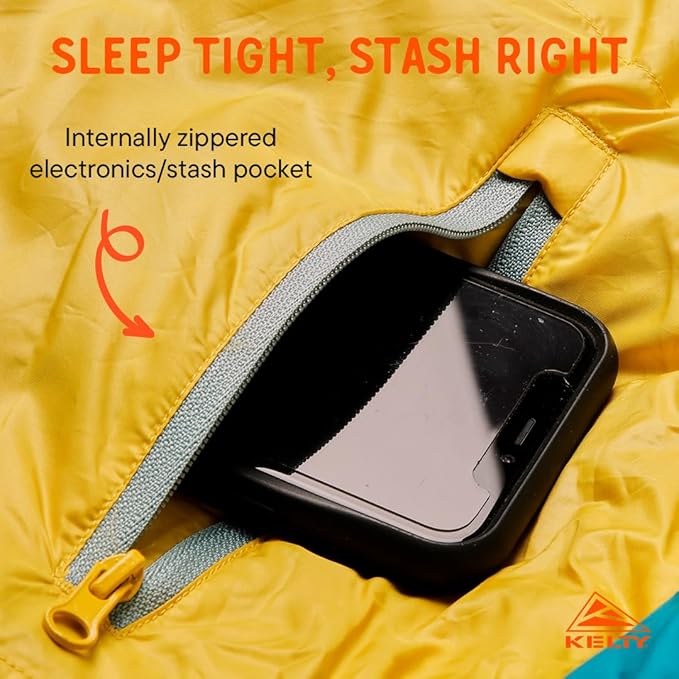 Kelty Cosmic 20 Down Mummy Sleeping Bag for Backpacking Campers 550 Fill Power Recycled Fabrics with PFAS-Free DWR Designed in Sunny Colorado