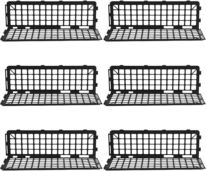 LOGOFUN 6PCS Plastic Shelf Rail Guardrail Supermarket Produce Display Divider for Grocery Store Shop Market Home Supplies - Black
