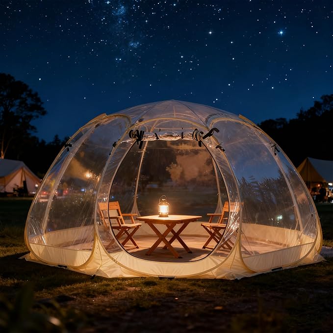 Pop Up Bubble Tent 12 x 12 FT Instant Igloo Tent Suitable for 8-10 People Screen House for Patios Cold