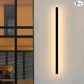 Porch Wall Lights - 2pack 31.5inch Long Strip Modern Outdoor Wall Light Fixture Black Wall Mount Exterior Lighting Wall Sconce Outside Garage Lights for House Courtyard Corridor