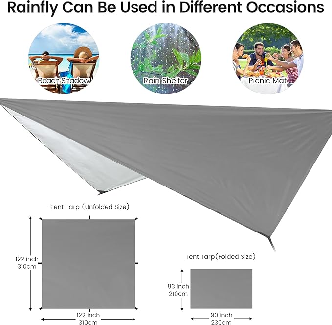 Camping Hammock with Mosquito Net &amp Rain Fly Tent Tarp &amp Tree Straps Portable Strong Nylon Hammock Parachute Tent w/Storage Bag for Camping Hiking Backyard Outdoor Backpacking Travel
