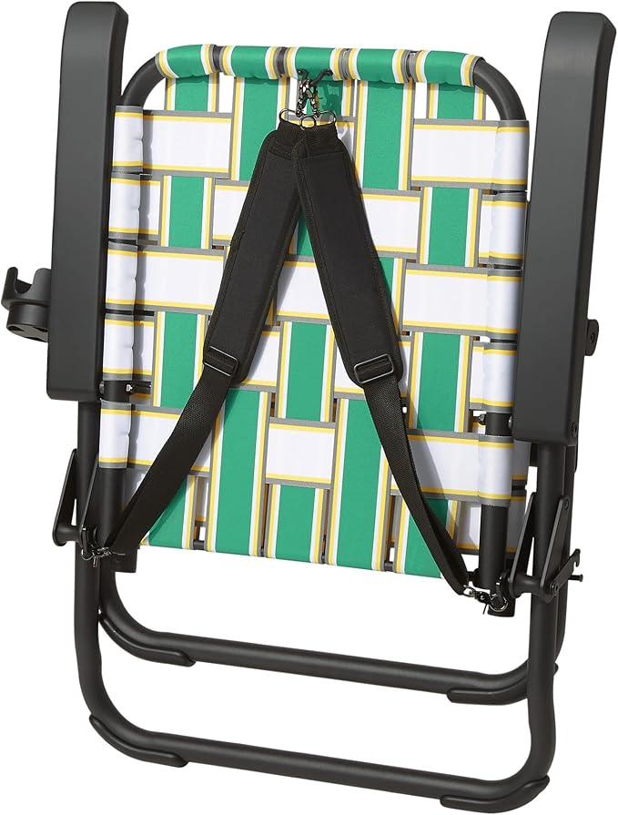 Tommy Bahama Retro Charm Backpack Strap Lawn Chair Durable Lightweight and Comfortable Outdoor Seating Green