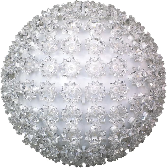 Novelty Lights LED 7.5in 100 Light Twinkling Starlight Sphere Warm White Large Ornament Ball Light 5ft Hanging Cord with S Hook 12ft Power Cord with Stackable Plug Commercial Grade