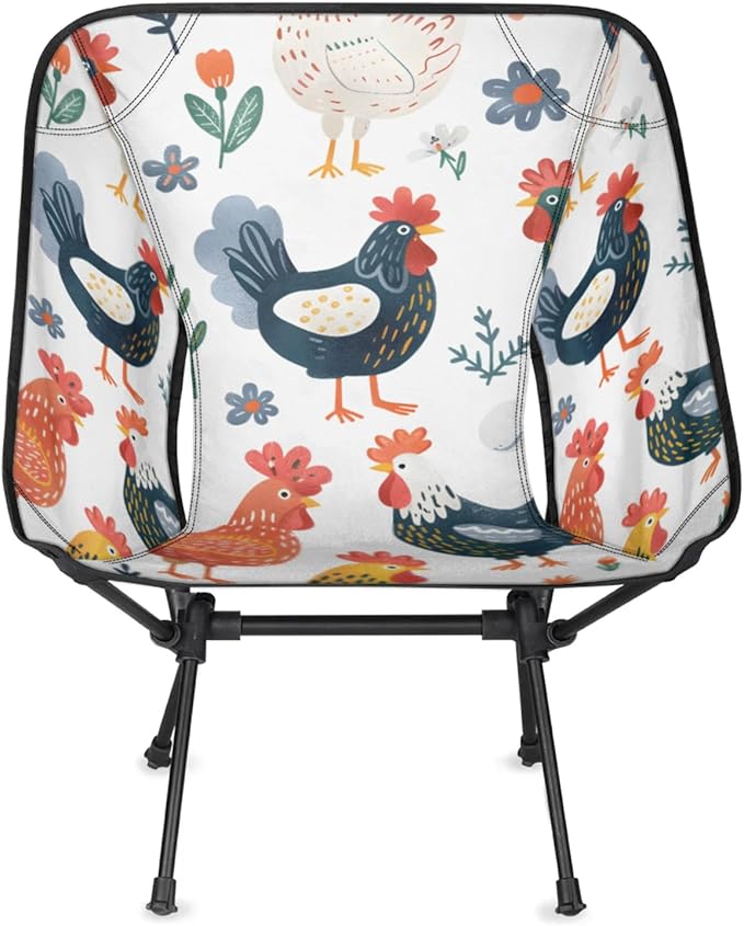 Honeybaby Folding Camping Chair Cute Chicken Camping Chairs Lightweight Portable Chair Outdoor Foldable Chairs for Camping Travel Picnic Beach Hiking
