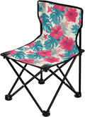 KLL Tropical Leaves Red Hibiscus Flowers Starfish Hawaiian Packable Beach Chairs Ultra-Lightweight Compact Folding Chair with Carrying Bag Outdoor Chairs for Outdoor Ice Fishing