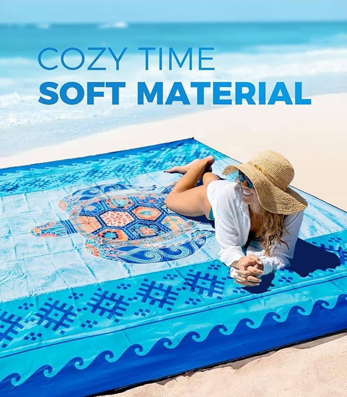 OCOOPA Beach Blanket Sand Free Mat Quick Drying Large and Compact Easy Carring Perfect for Beach Yoga Outdoor Music Festival Travel Camping Gifts Park Picnic
