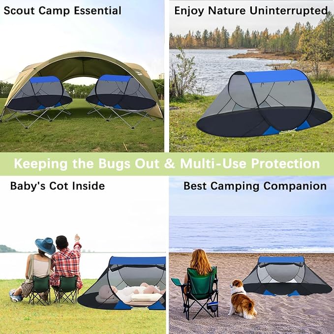 Akiky Pop Up Mosquito Tent for Camping1 Person Camping Tent with Bug Screen TentMosquito Net Foldable Portable for Adults Kids