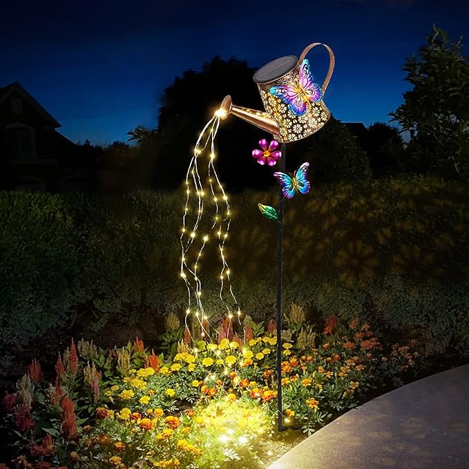 Solar Watering Can with Lights Outdoor Garden 41 Tall Waterproof Garden Stake Lights Decoration for Yard Lawn Patio Pathway Front Porch Landscape Gardening Gifts for Mom Grandma Women Birthday Gift
