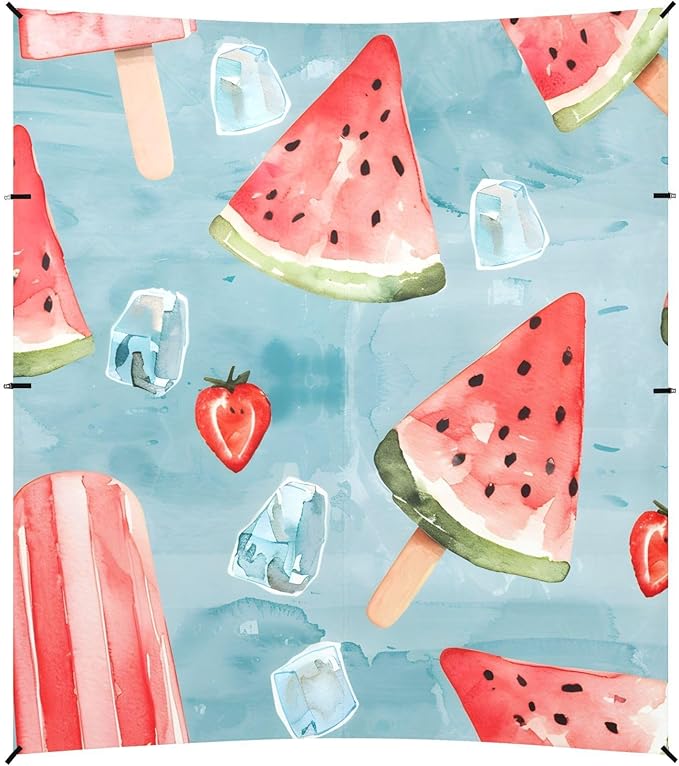 Beach Tent Sun Shelter Summer Watermelon Popsicles Lightweight &amp Easy Setup Beach Shade Canopy for Camping Fishing