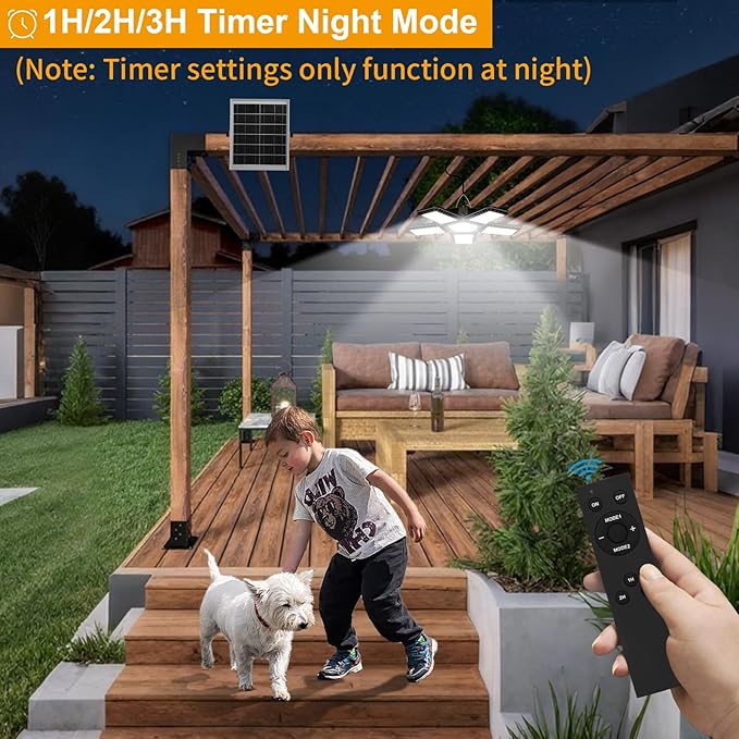 Solar Shed Light Indoor Outdoor Upgrade Large 267LED Solar Powered Motion Sensor Pendant Light Works Day &amp Night Solar Indoor Light with 2 Lighting Modes + Timer &amp Remote for Shed Gazebo Gar