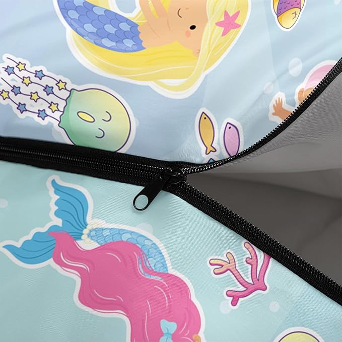 Kids Sleeping Bag for Boys GirlsBlue Ripples Print-Lightweight Warm Portable Outdoor Indoor-Waterproof Cold Weather Resistant Sleeping Bag for Camping Hiking