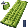 Camping Sleeping Pad Ultralight Camping Mat with Pillow Built-in Foot Pump 4 Thick Inflatable Sleeping Mat Compact for Backpacking Hiking Car Traveling Camp Tent