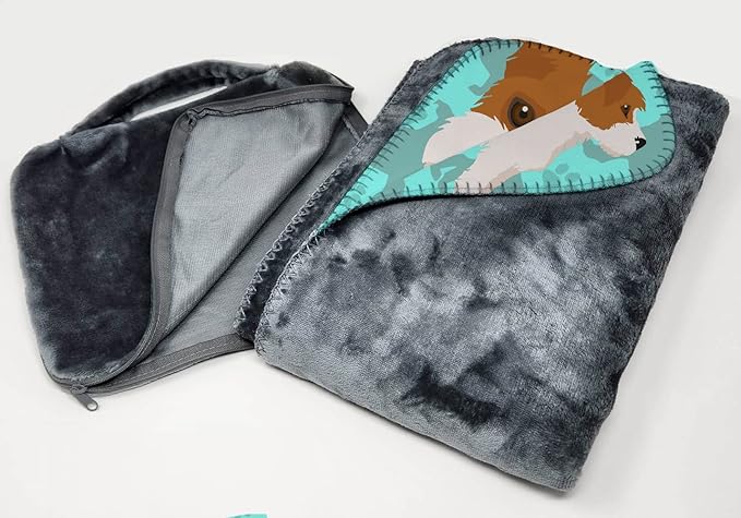 Caroline's Treasures MLM1080TBLT Red and White Jack Russell Terrier Soft Travel Blanket with Bag Airplane Blanket Indoor Outdoor Camping Blanket for Traveling Picnics Beach Trips Concerts
