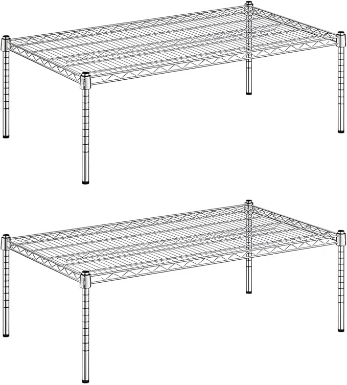 2 Pack 24 x 42 x 14 Chrome Wire Dunnage Rack – Heavy Duty Storage Shelf for Commercial Use NSF