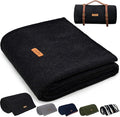 100% Wool Blanket 62 x 86 Warm Thick Washable Military Wool Blanket Great for Camping Outdoors Sporting Events Survival KitsCarbon Black