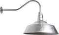 Steel Lighting Co. Large Outdoor Barn Light | Gooseneck Light Fixture | Made in America from 18-Gauge Steel | 20 Dome | 23 Gooseneck Galvanized Exterior/Galvanized Interior