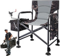 Fishing Chair with Rod Holder Folding Heavy Duty Ice Fishing Camping Chair with Liftable Cooler Bag Cup Holder Adjustable Legs
