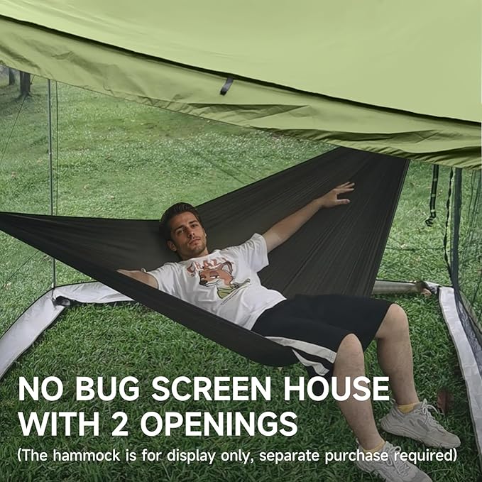 Hammock Screen House with 2 Openings Lightweight Camping Tarp Tent Mosquito Net for Camping Picnics Backyard and Backpacking