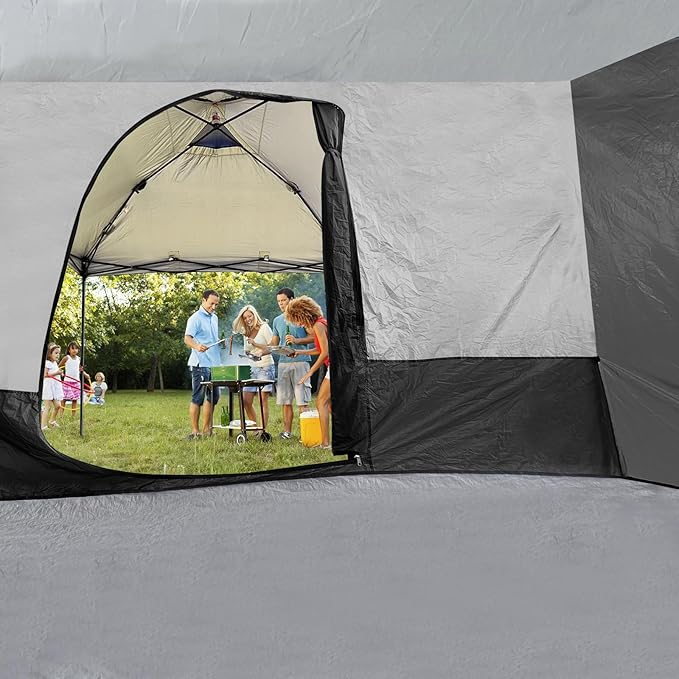 KAMPKEEPER Side TentCamping Tent for 10' x 10' Pop Up Canopy Easy Set Up GazeboCompatible with 10' Wide Canopy Tents (Black)
